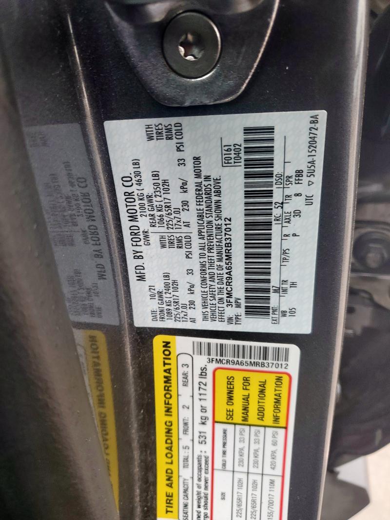 2021 FORD BRONCO SPO 3FMCR9A65MRB37012