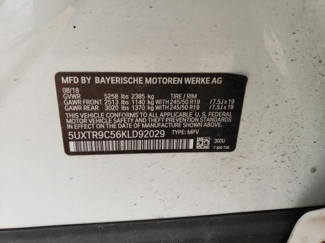 2019 BMW X3 XDRIVE3 - 5UXTR9C56KLD92029