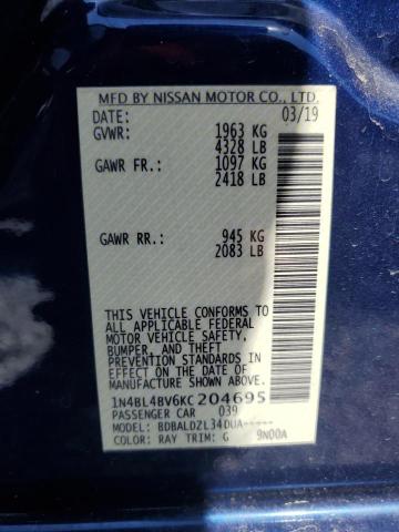 2019 NISSAN ALTIMA S - 1N4BL4BV6KC204695