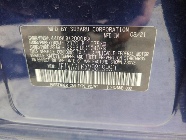 2021 SUBARU WRX STI JF1VA2E6XM9819990