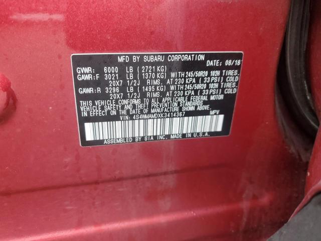 2019 SUBARU ASCENT LIM - 4S4WMAMDXK3414367