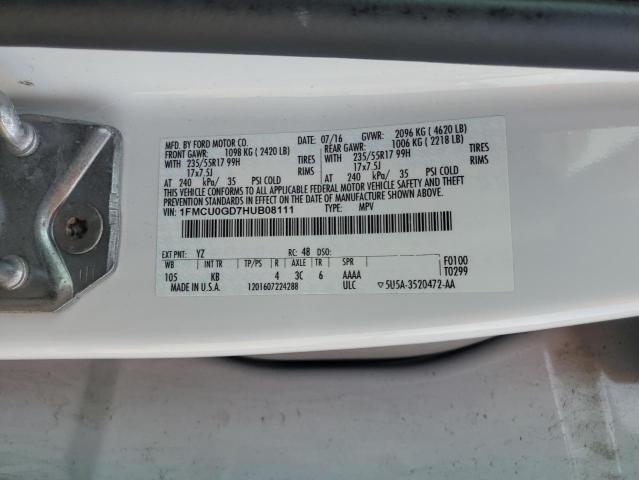 2017 FORD ESCAPE SE - 1FMCU0GD7HUB08111