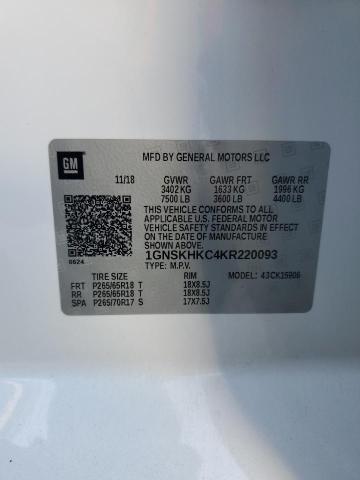 2019 CHEVROLET SUBURBAN K - 1GNSKHKC4KR220093