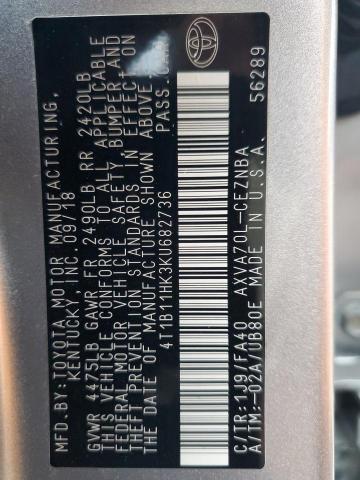 2019 TOYOTA CAMRY L - 4T1B11HK3KU682736