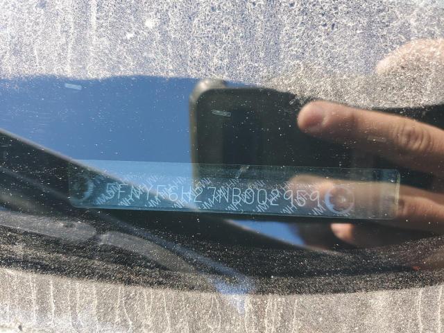 2022 HONDA PILOT SE 5FNYF6H27NB002959