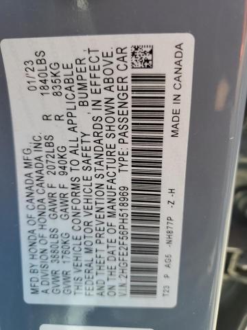 2023 HONDA CIVIC SPOR - 2HGFE2F56PH518969