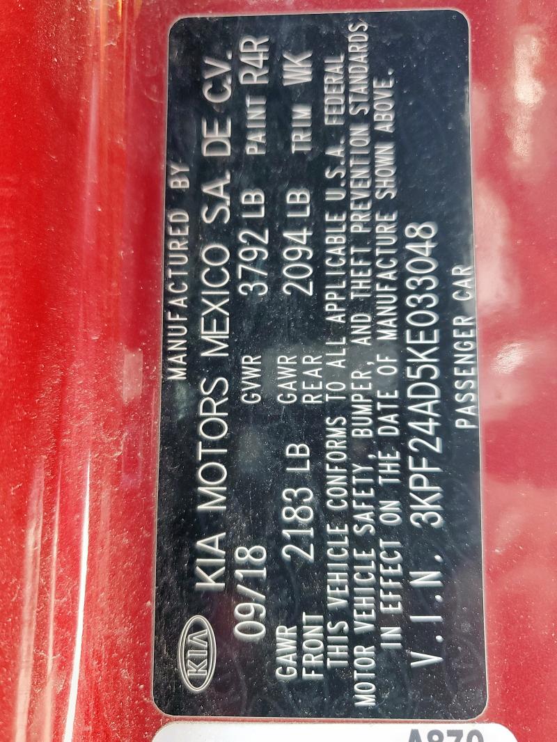 2019 KIA FORTE FE - 3KPF24AD5KE033048