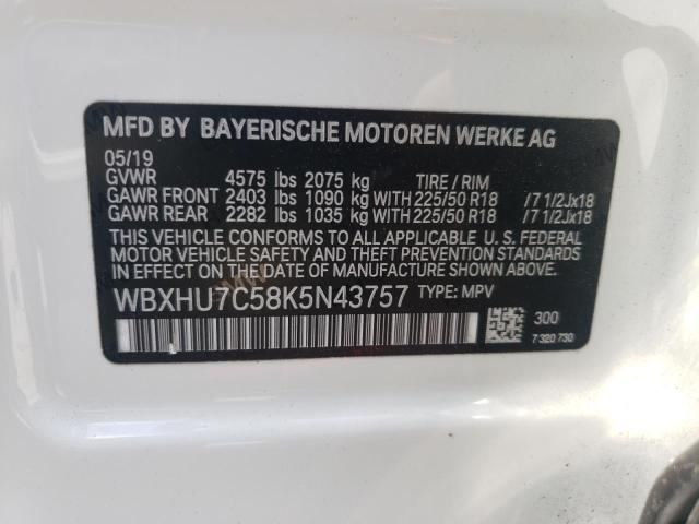 2019 BMW X1 SDRIVE2 - WBXHU7C58K5N43757