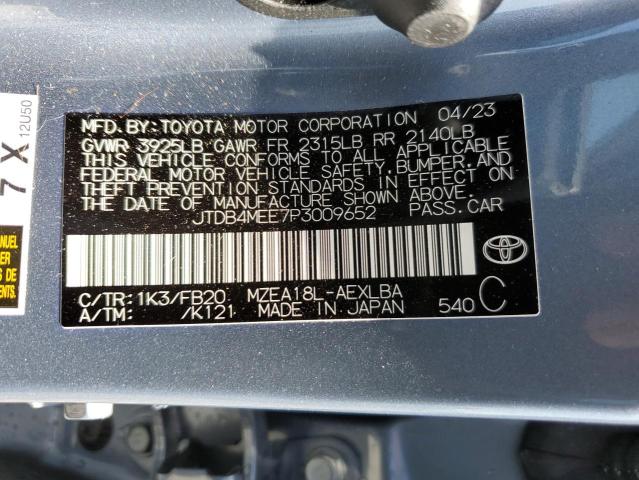 2023 TOYOTA COROLLA LE - JTDB4MEE7P3009652