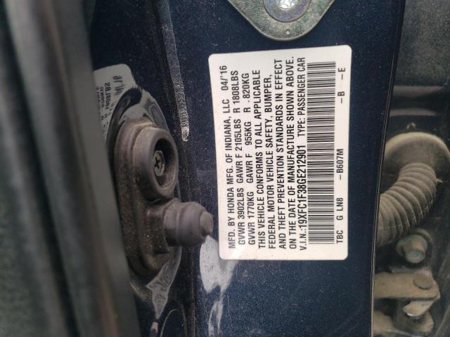 2016 HONDA CIVIC EX - 19XFC1F38GE212901