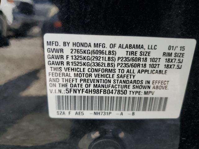2015 HONDA PILOT TOUR - 5FNYF4H98FB047850