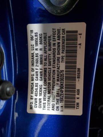 2019 HONDA INSIGHT TO - 19XZE4F90KE003576