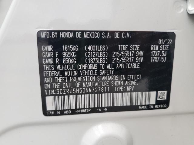2022 HONDA HR-V EX - 3CZRU5H50NM727811