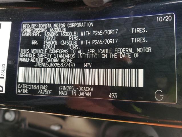 2021 TOYOTA 4RUNNER SR - JTENU5JRXM5872470
