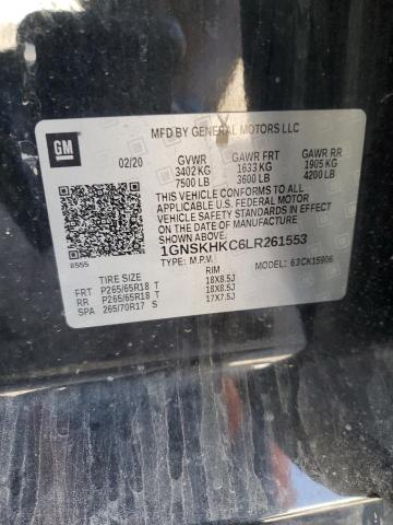 2020 CHEVROLET SUBURBAN K - 1GNSKHKC6LR261553