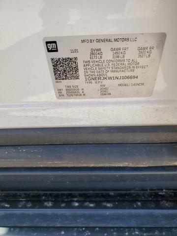 2022 CHEVROLET TRAVERSE R 1GNERJKW1NJ106694