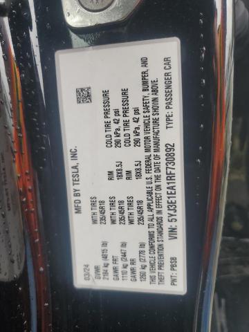 2024 TESLA MODEL 3 - 5YJ3E1EA1RF730892