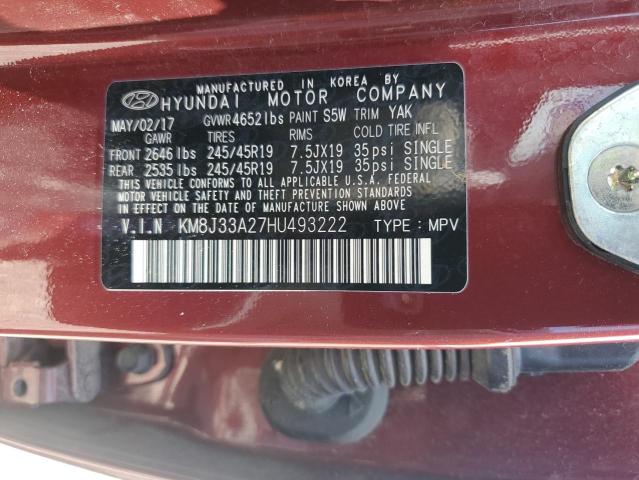 2017 HYUNDAI TUCSON LIM - KM8J33A27HU493222