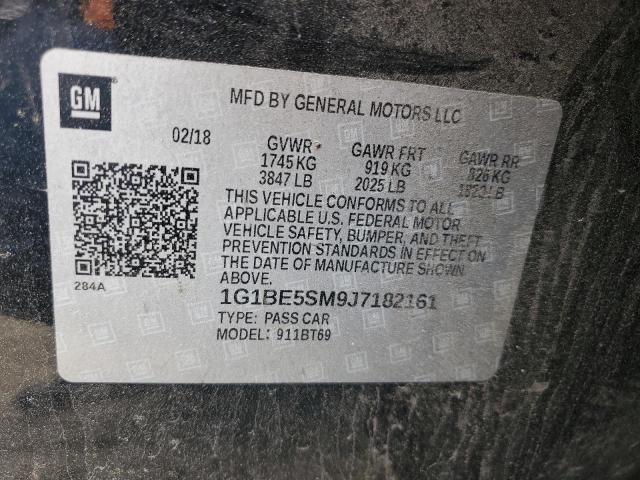 2018 CHEVROLET CRUZE LT - 1G1BE5SM9J7182161