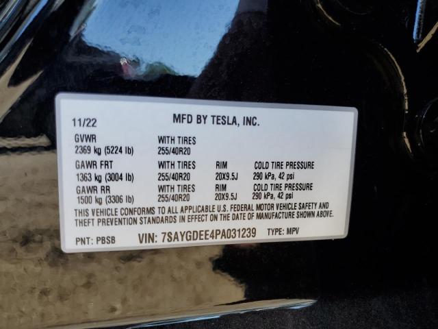 2023 TESLA MODEL Y 7SAYGDEE4PA031239