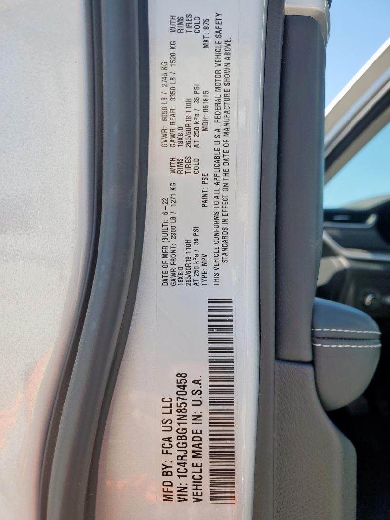 2022 JEEP GRAND CHER - 1C4RJGBG1N8570458
