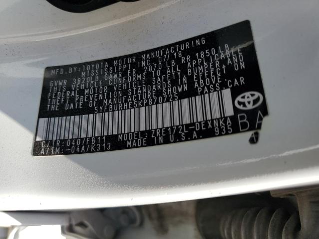 2019 TOYOTA COROLLA L - 5YFBURHE5KP870725