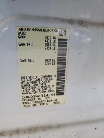 2016 NISSAN LEAF SV 1N4BZ0CPXGC314244