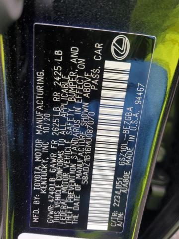 2021 LEXUS ES 350 BAS - 58ADZ1B16MU087070