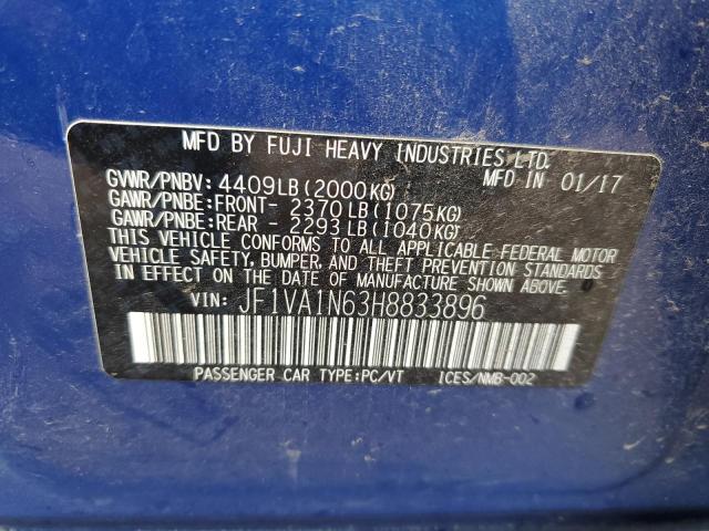 2017 SUBARU WRX LIMITE - JF1VA1N63H8833896