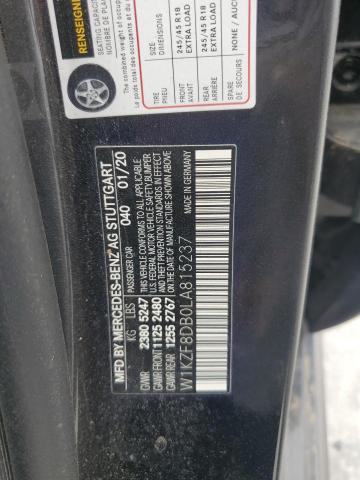 2020 MERCEDES-BENZ E 350 W1KZF8DB0LA815237
