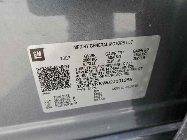 2018 CHEVROLET TRAVERSE H 1GNEVKKW0JJ131355