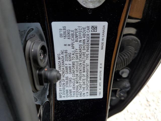 2019 HONDA CIVIC LX 2HGFC2F66KH591797