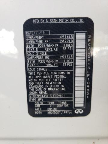 2020 INFINITI QX50 PURE 3PCAJ5M13LF109821