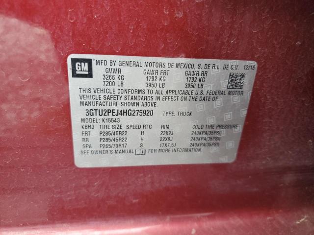 2017 GMC SIERRA K15 - 3GTU2PEJ4HG275920