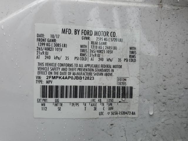2018 FORD EDGE SPORT 2FMPK4AP0JBB12823