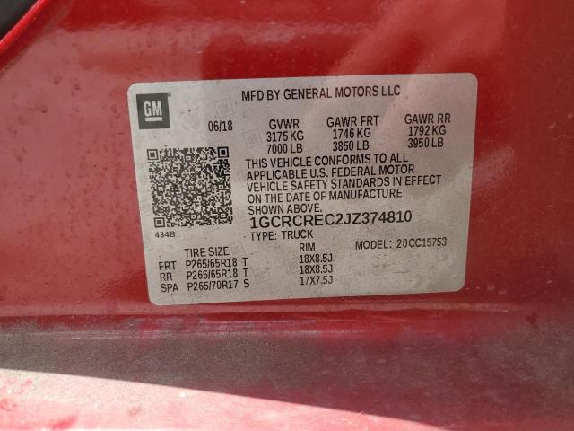 2018 CHEVROLET SILVERADO - 1GCRCREC2JZ374810