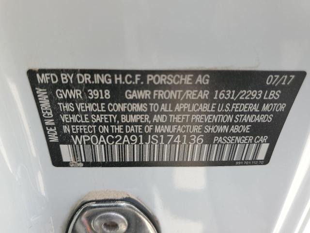 2018 PORSCHE 911 GT3 - WP0AC2A91JS174136
