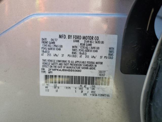 2017 FORD EDGE SEL - 2FMPK4J89HBB93680