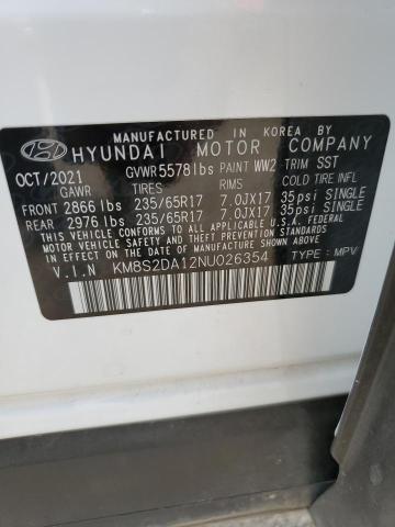 2022 HYUNDAI SANTA FE B KM8S2DA12NU026354