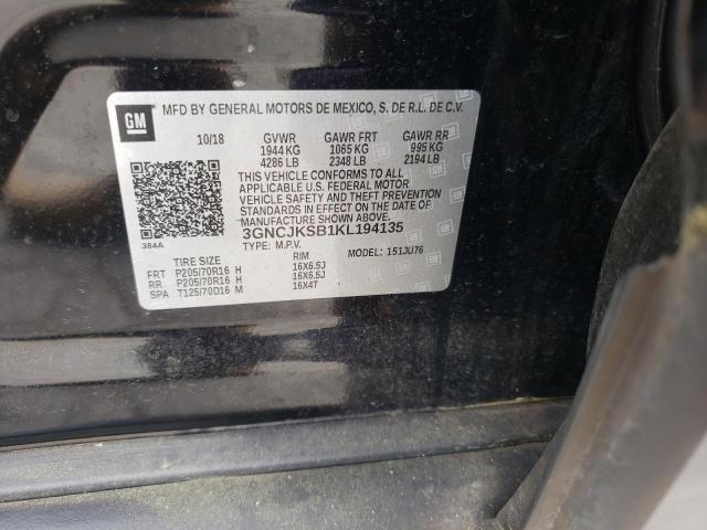 2019 CHEVROLET TRAX LS 3GNCJKSB1KL194135