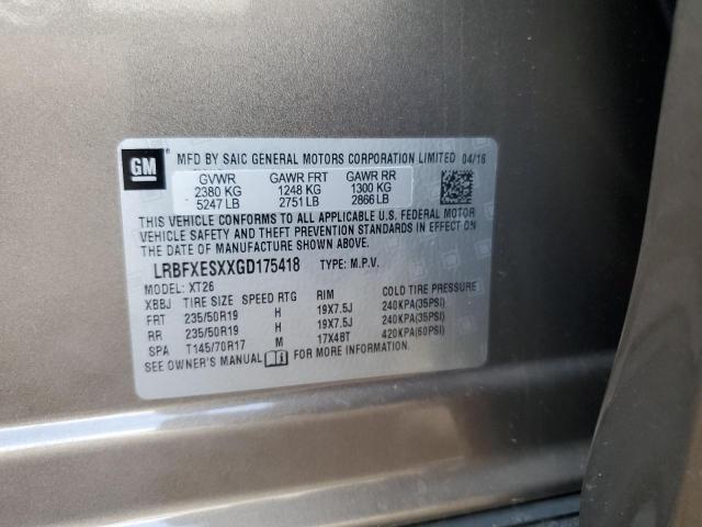 2016 BUICK ENVISION P - LRBFXESXXGD175418