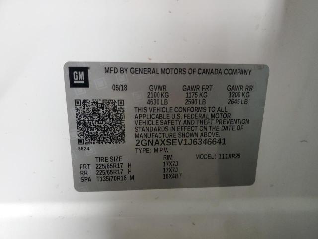 2018 CHEVROLET EQUINOX LT - 2GNAXSEV1J6346641