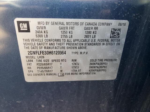 2017 CHEVROLET EQUINOX LT - 2GNFLFE30H6120964