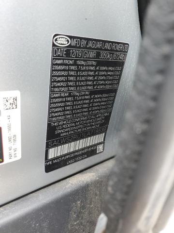 2020 LAND ROVER RANGE ROVE SALWS2RU1LA718539