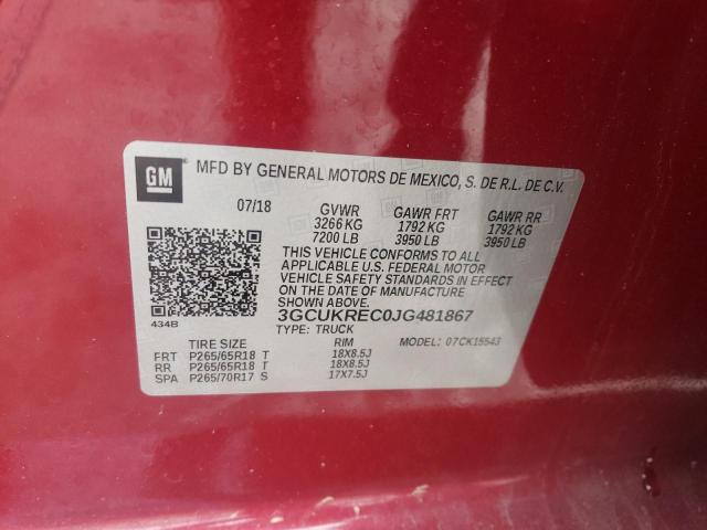 2018 CHEVROLET SILVERADO - 3GCUKREC0JG481867