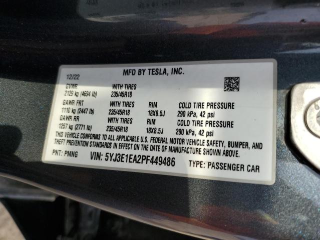 2023 TESLA MODEL 3 - 5YJ3E1EA2PF449486