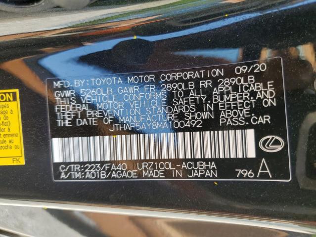 2021 LEXUS LC 500 - JTHAP5AY8MA100492