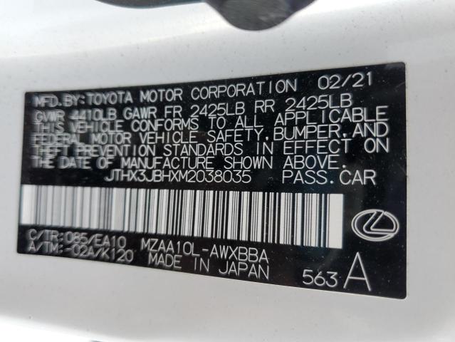 2021 LEXUS UX 200 JTHX3JBHXM2038035