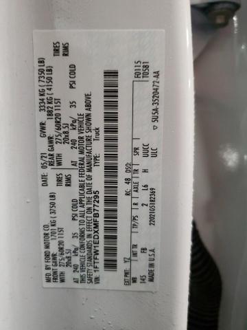 2021 FORD F150 SUPER - 1FTFW1EDXMFB77295