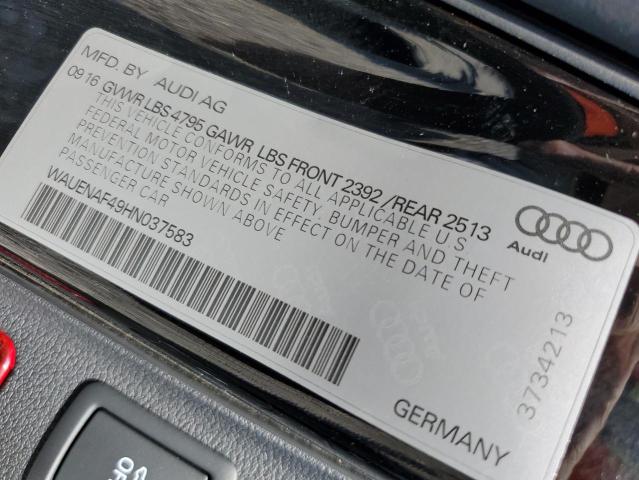 2017 AUDI A4 PREMIUM - WAUENAF49HN037583